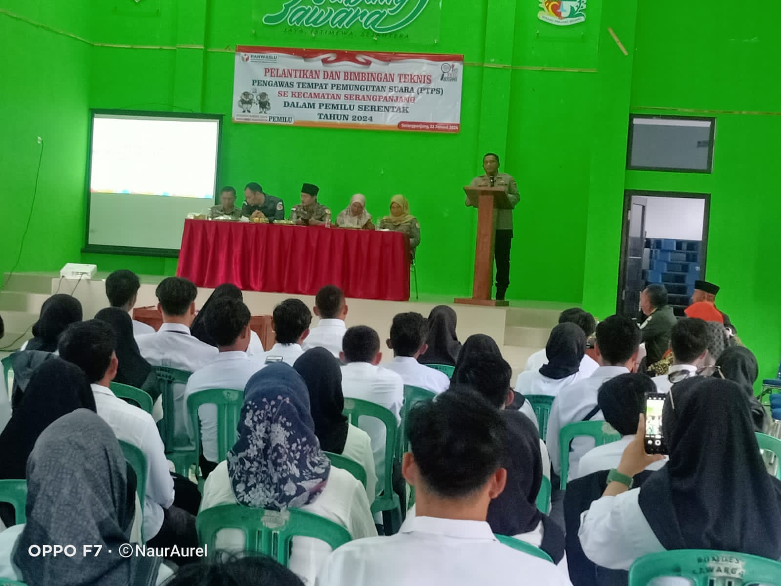 Kapolsek Sagalaherang Hadiri Pelantikan dan Bintek 86 Pengawas TPS Pemilu 2024 Tingkat Kecamatan Serangpanjang